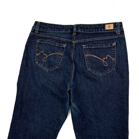 BandolinoBlu Mandie Straight Leg Women's size 12P Dark Wash Blue Denim Jeans - Picture 4 of 4